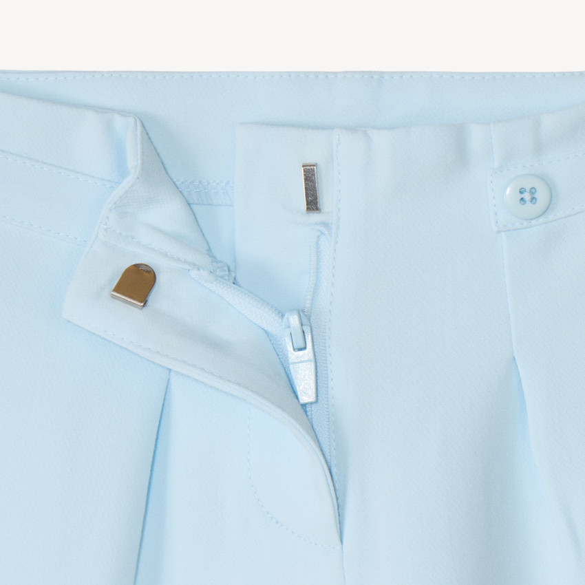 Pantalón amplio con pinzas y flor bordada para niña 