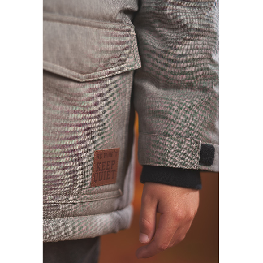 Parka para el frío con capucha con pelo sintético para niño 