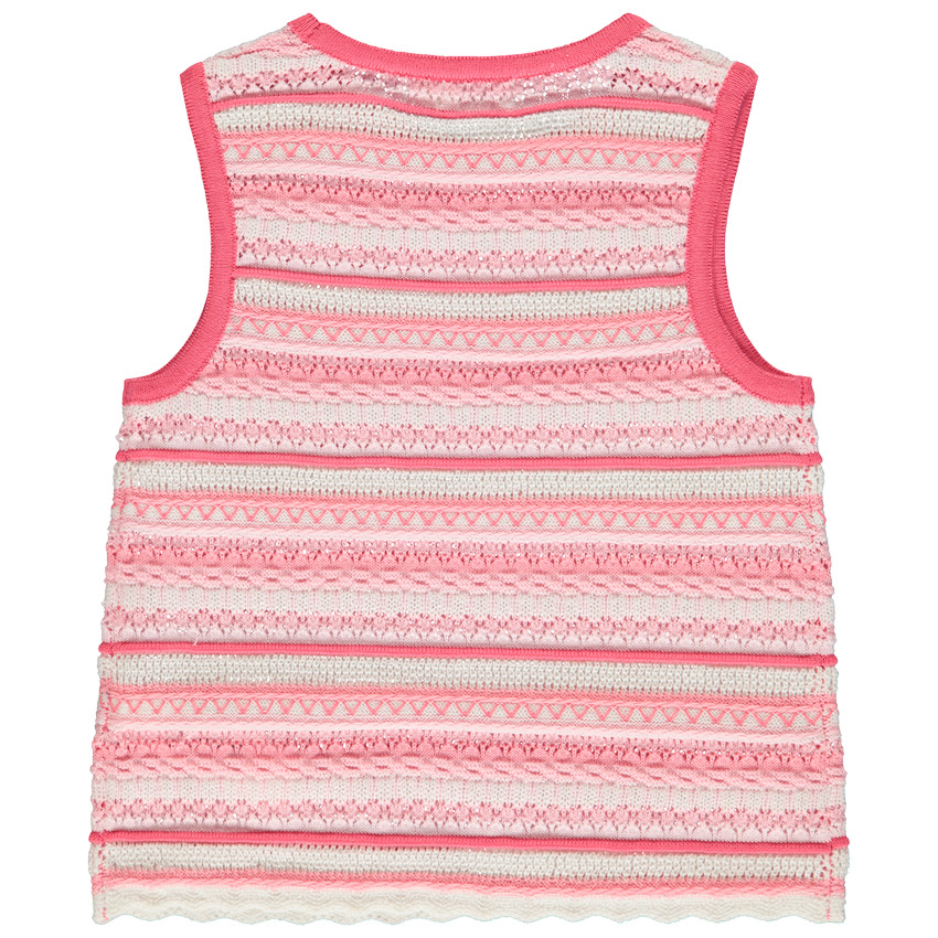 Top de punto crochet efecto calado para niña 