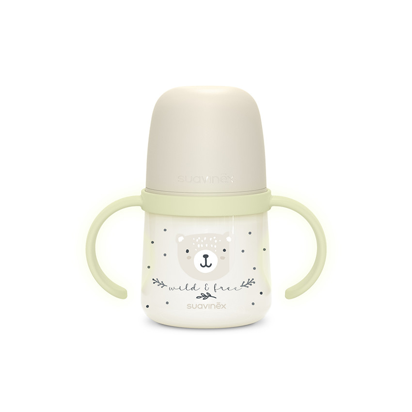 Biberon à anses 150 ml 6M+ Wild & Free Night and Day Gris 