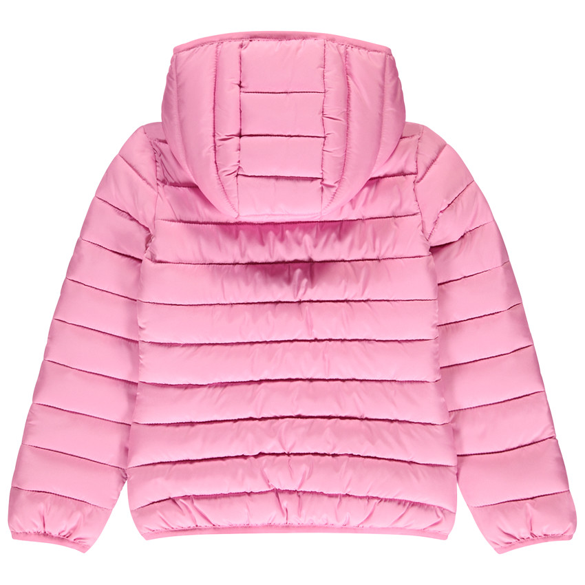 Plumífero ligero liso con capucha para niña 