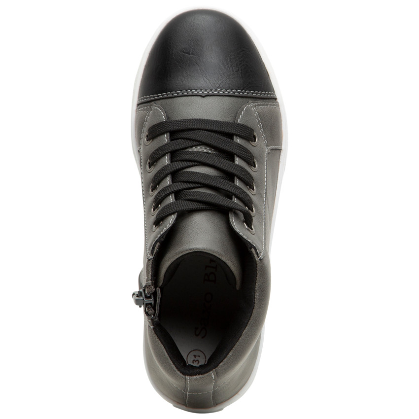 Zapatillas altas con efecto cuero con cordones y cremallera de la 28 a la 35 