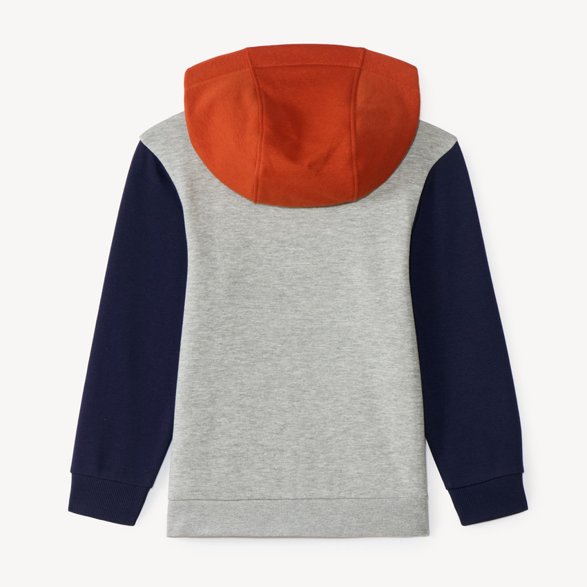 Sudadera con capucha para niño a bloques de color 