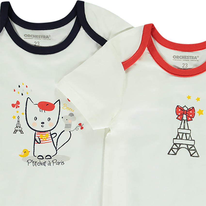 Pack de 7 bodies de bebé niña con estampado de gatos.  Additional Pack de 7 bodies de bebé niña con estampado de gatos.