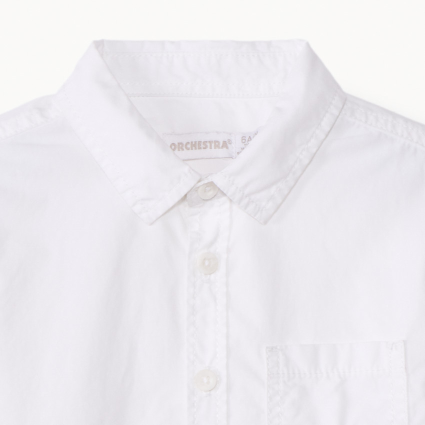 Chemise manches longues uni à poche pour garçon  