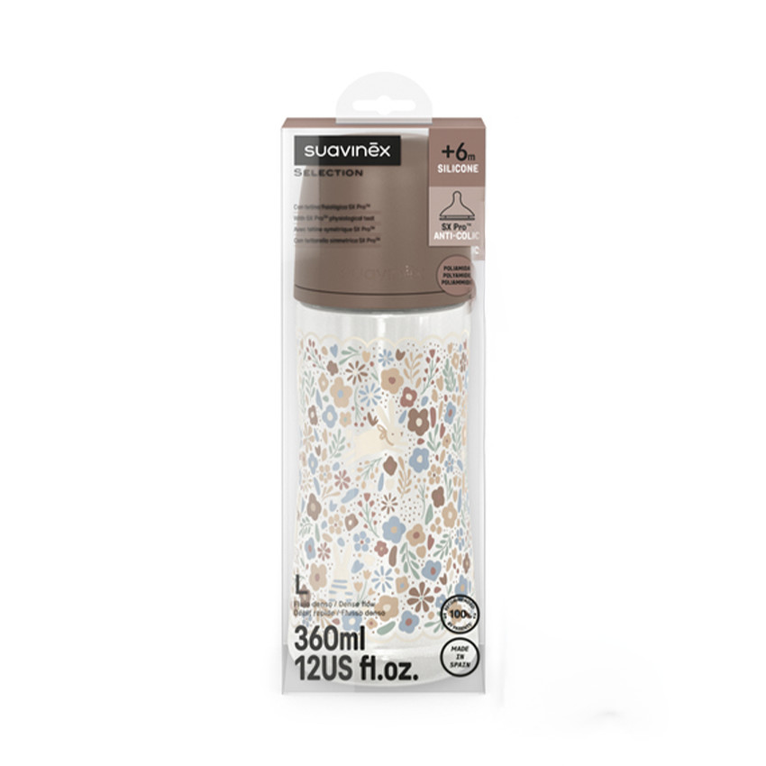 Biberón con tetina fisiológica SX PRO L 360ml Wonderland Liberty beige 
