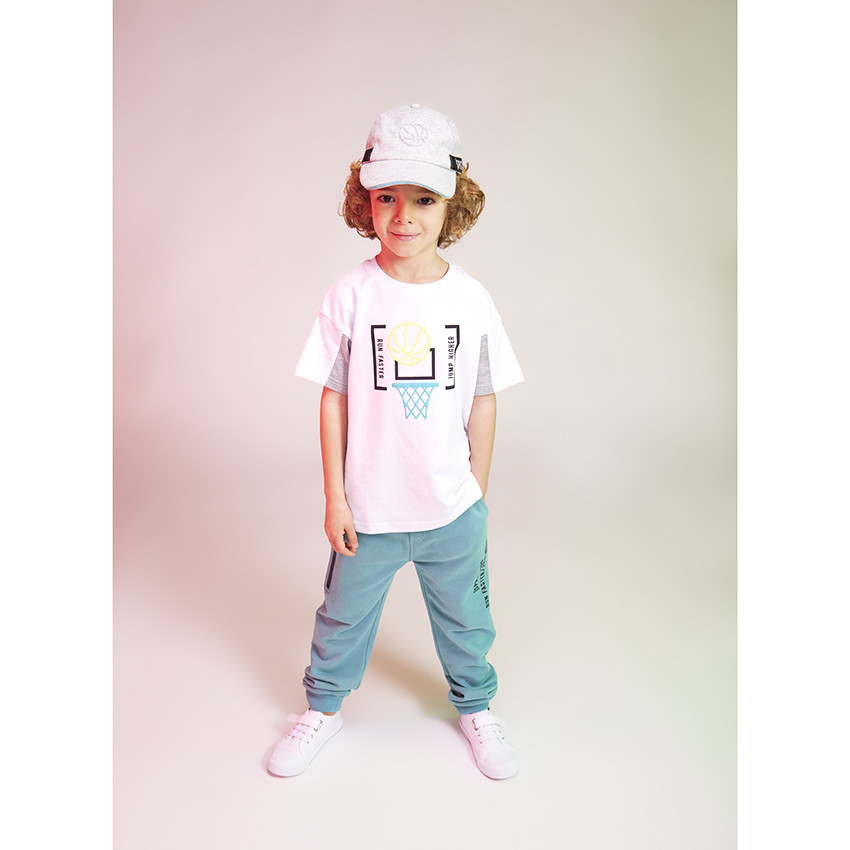 Casquette baseball motif ballon de basket en relief pour garçon 