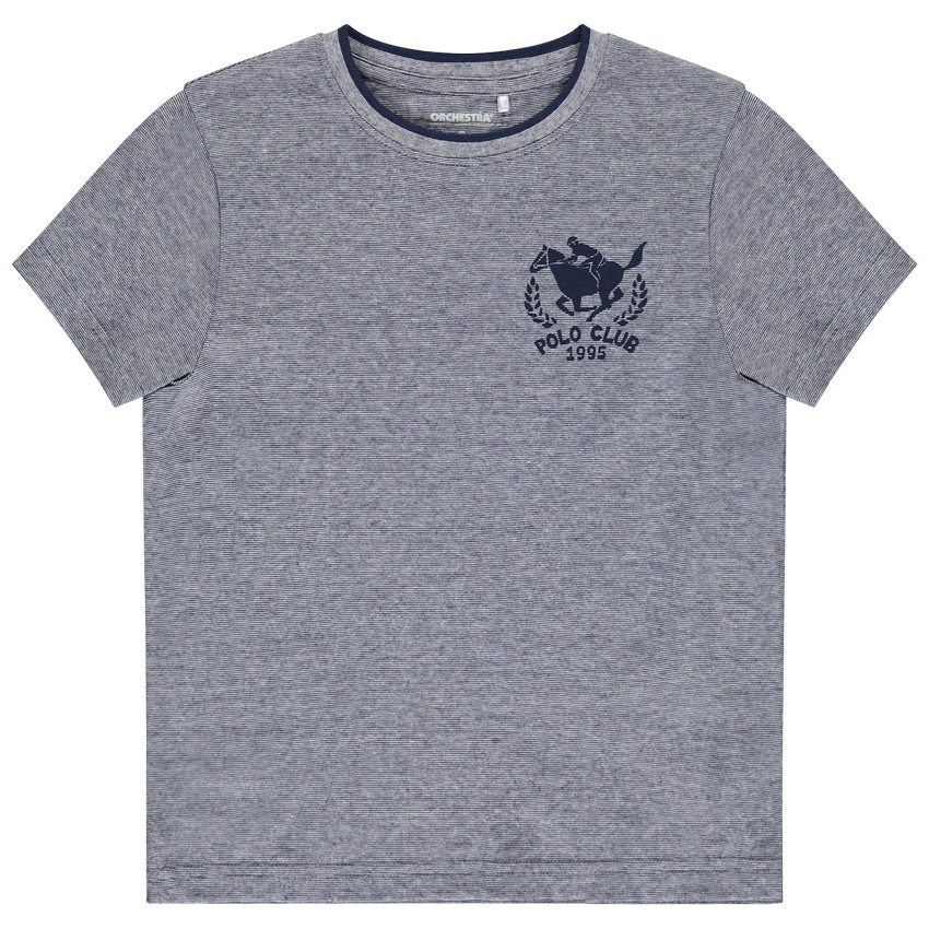 Camiseta de manga corta jaspeada con diseño para niño 