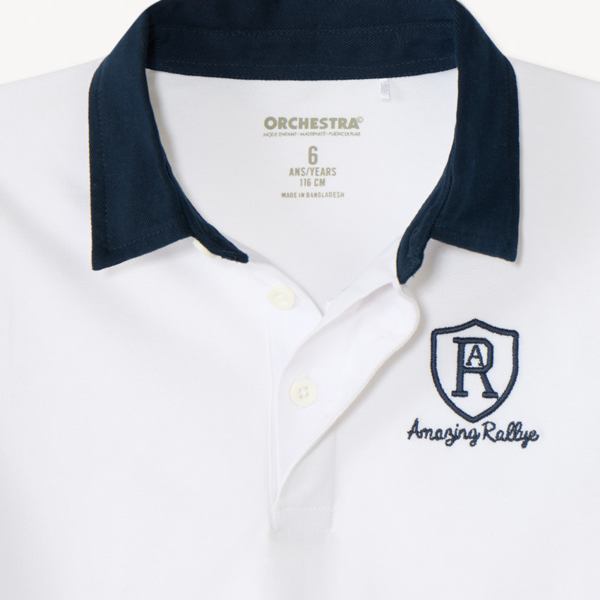 Polo de manga corta bordado para niño 