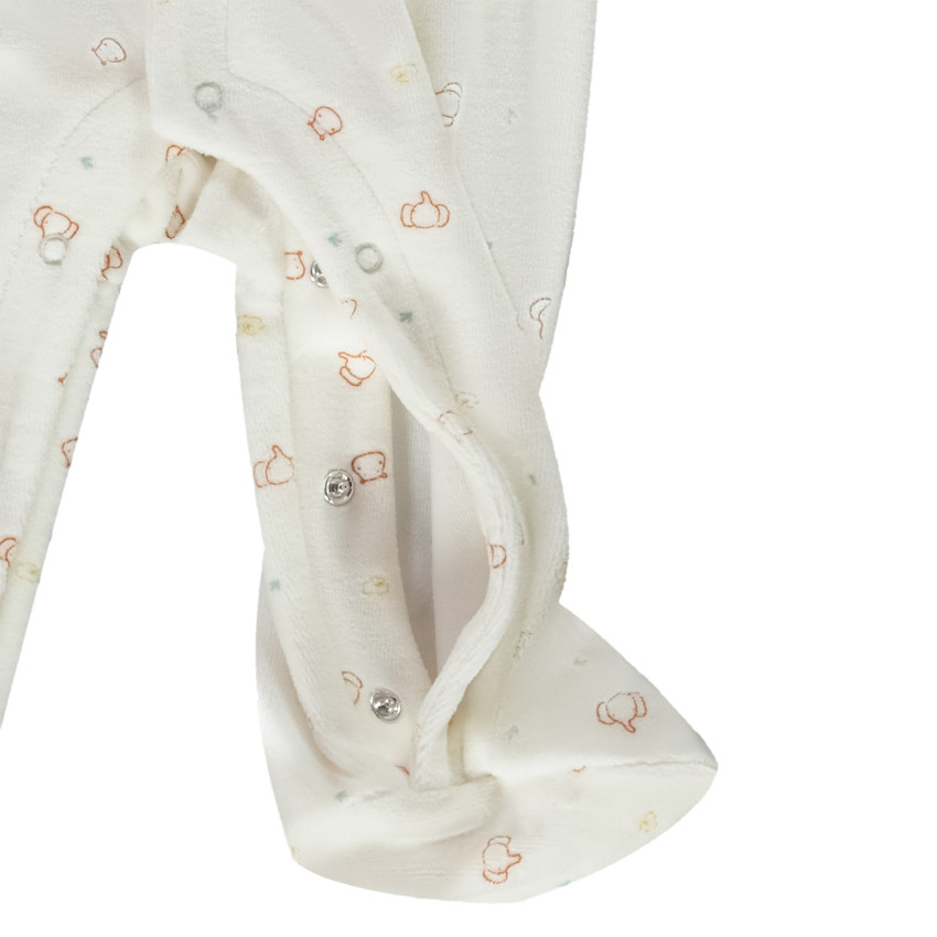 Pelele de terciopelo estampado de elefantes para bebé 