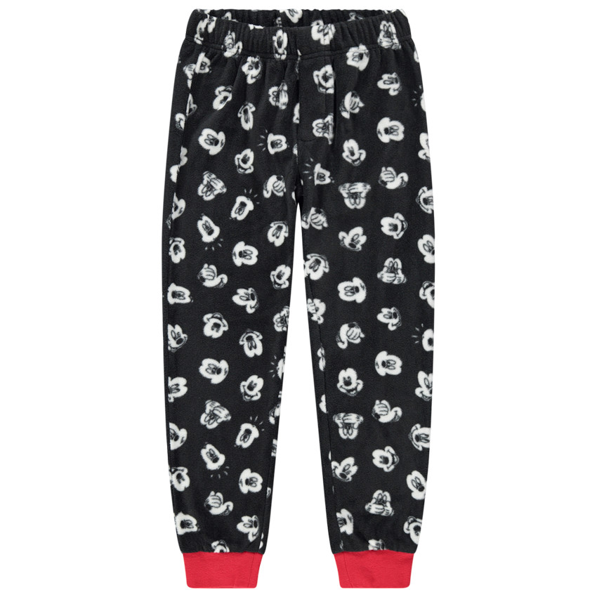 Pijama de polar con dibujo de Mickey y toques rojos 