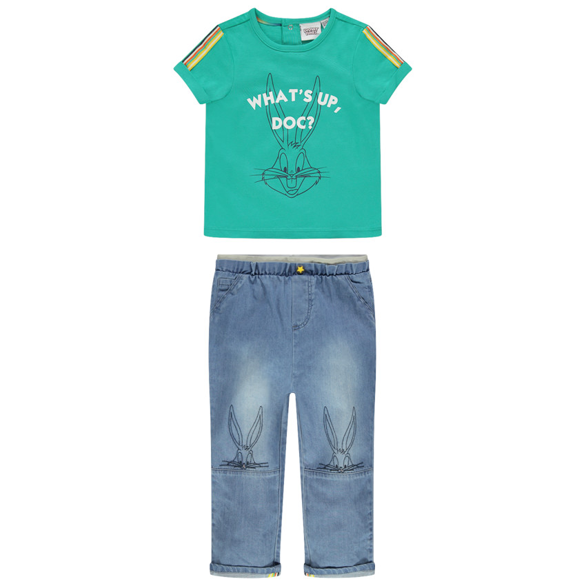 Conjunto de camiseta y vaqueros con estampado de Bugs Bunny Looney Tunes 