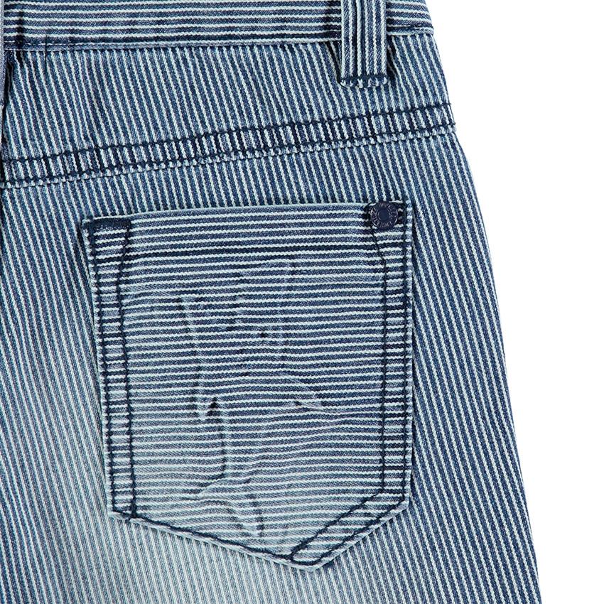 Bermudas con efecto desgastado y rayas all over 