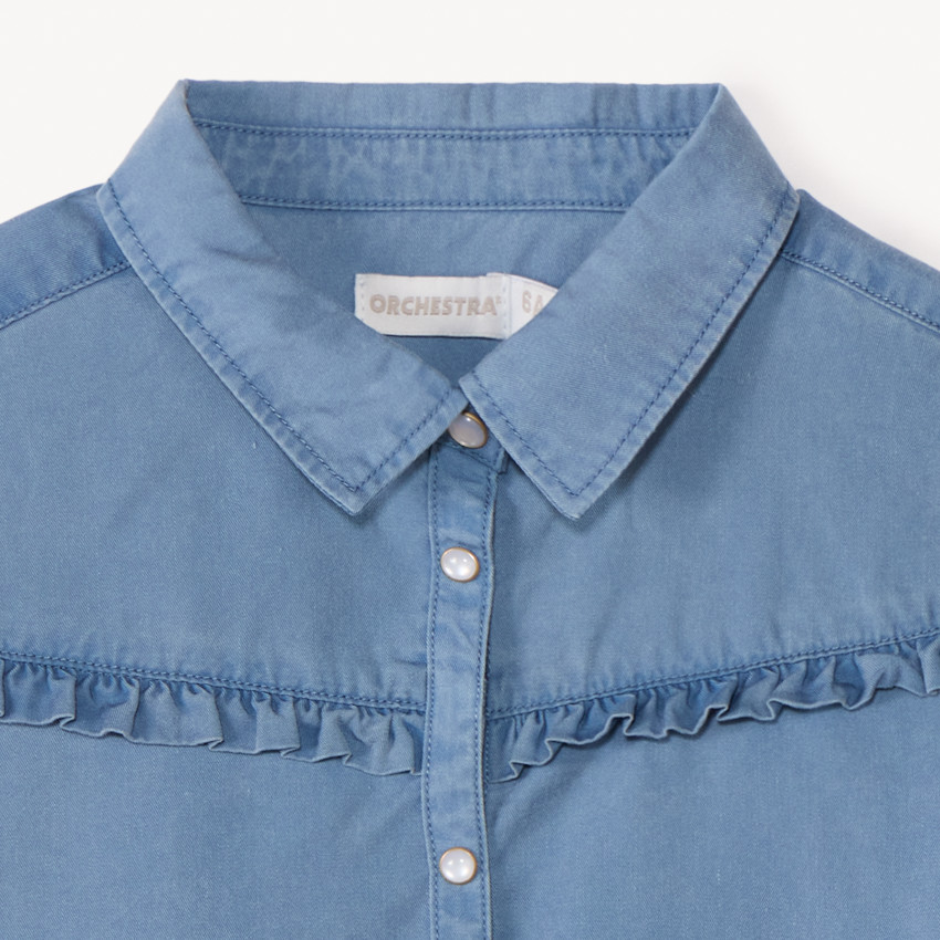 Camisa de manga larga con volantes para niña 