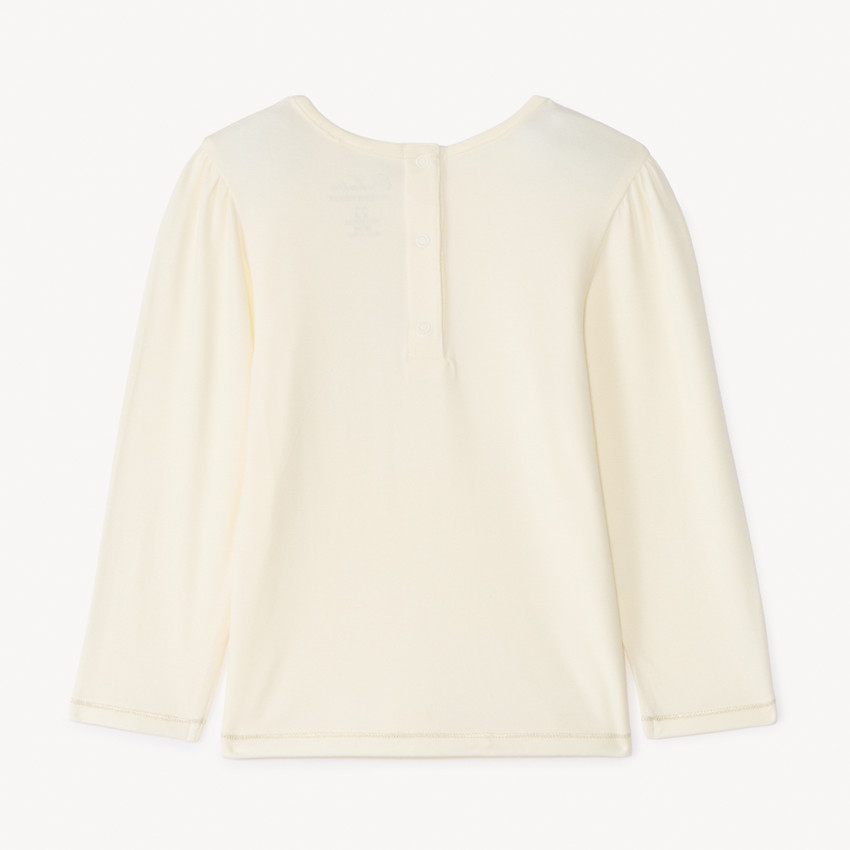 Camiseta de manga larga con estampado de mariposas doradas para niña. 