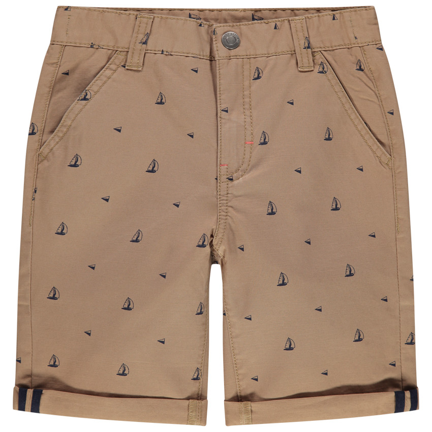Bermudas de tela con estampado de barcos all-over  Additional Bermudas de tela con estampado de barcos all-over