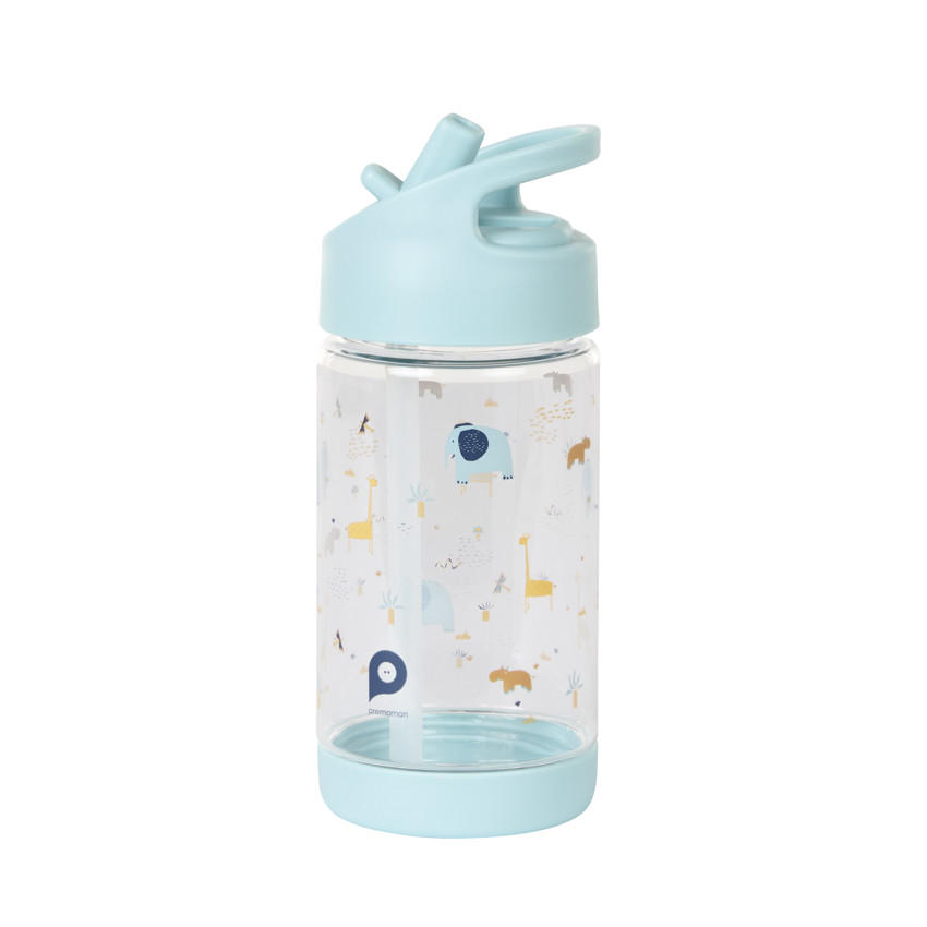 Botella de safari con pajita retráctil - 400ml 