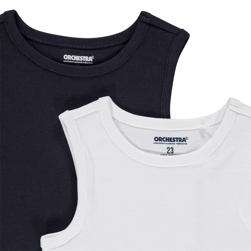 Lote de 2 camisetas sin mangas de algodón para bebé niño 