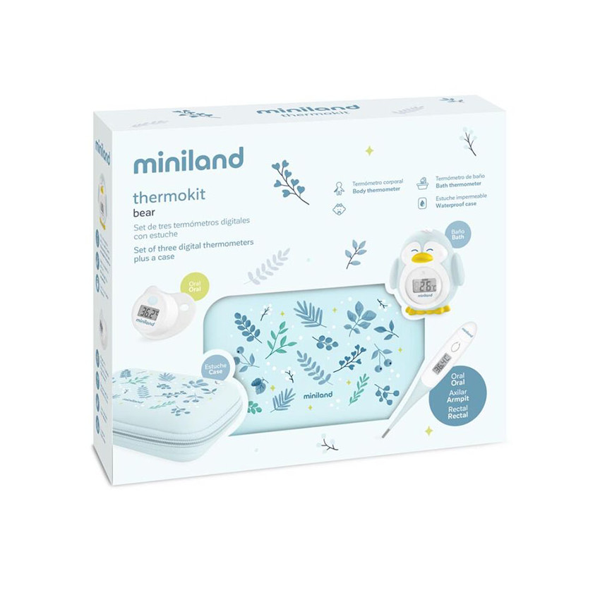 Set de 3 termómetros para bebé Thermokit Bear azul 