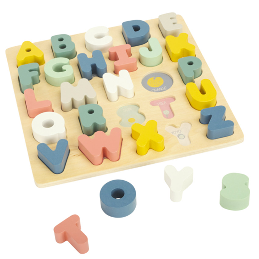 Puzzle alfabeto de aprendizaje en madera 
