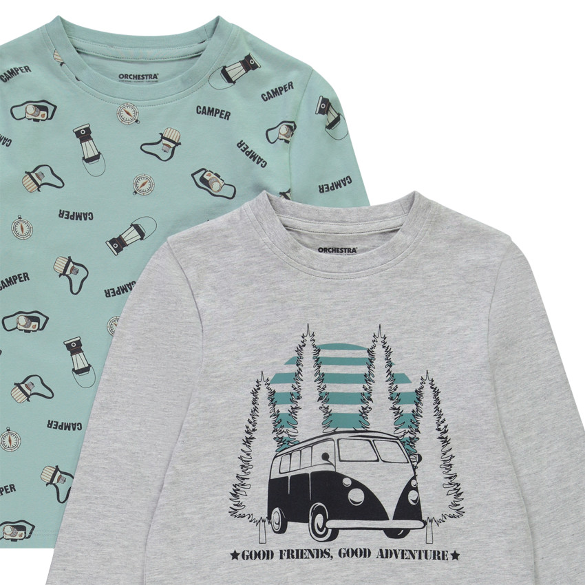 Camiseta de manga larga de punto con estampado montañas niño 