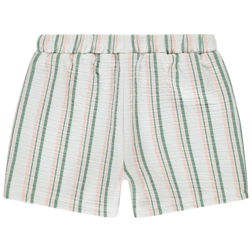 Short de punto tubular rayado para niña 