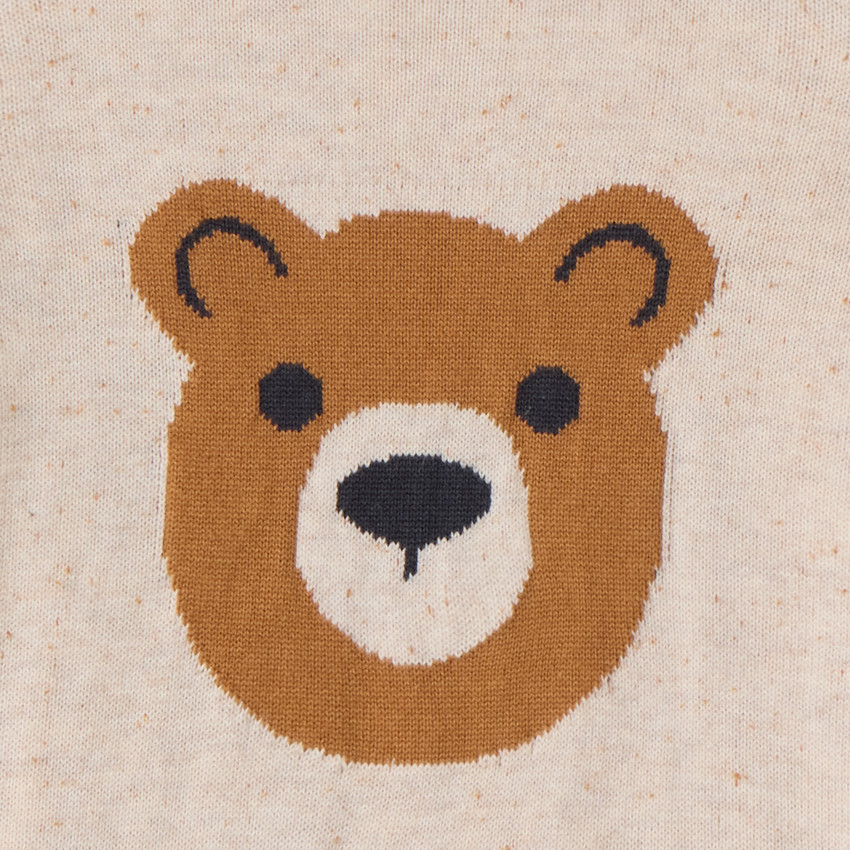 Jersey de punto de manga larga con oso para niño 