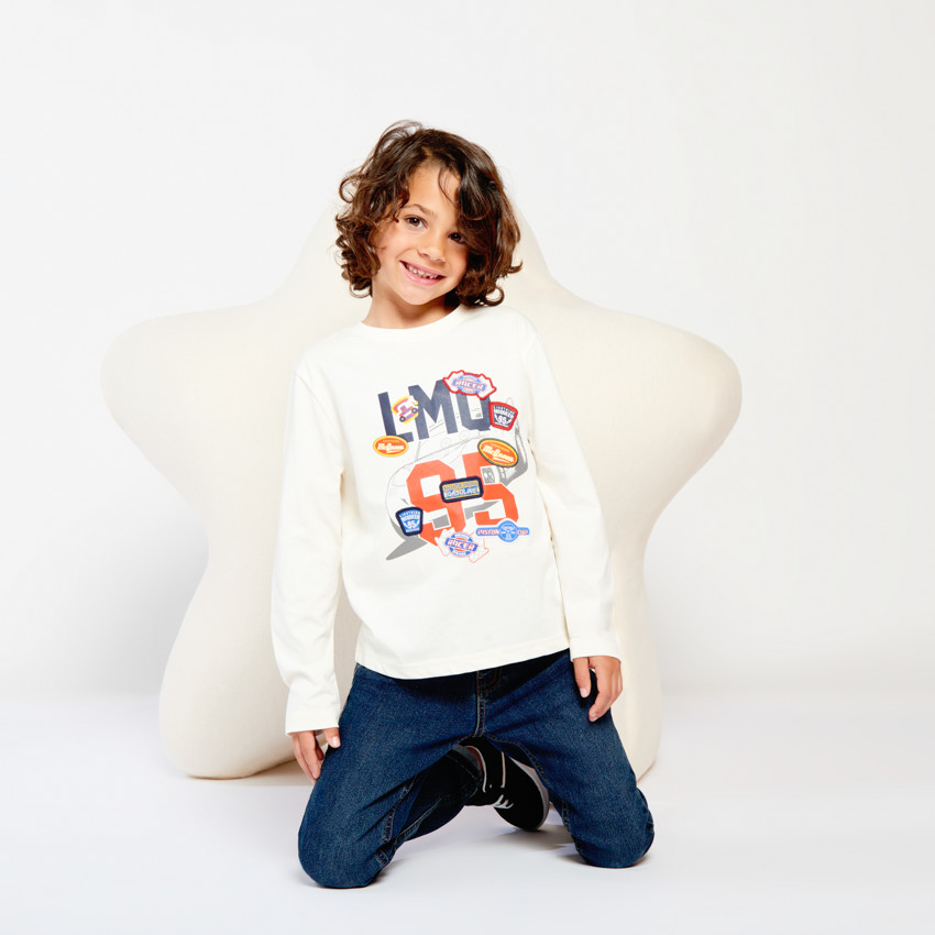 T-shirt manches longues uni Cars Disney pour garçon  