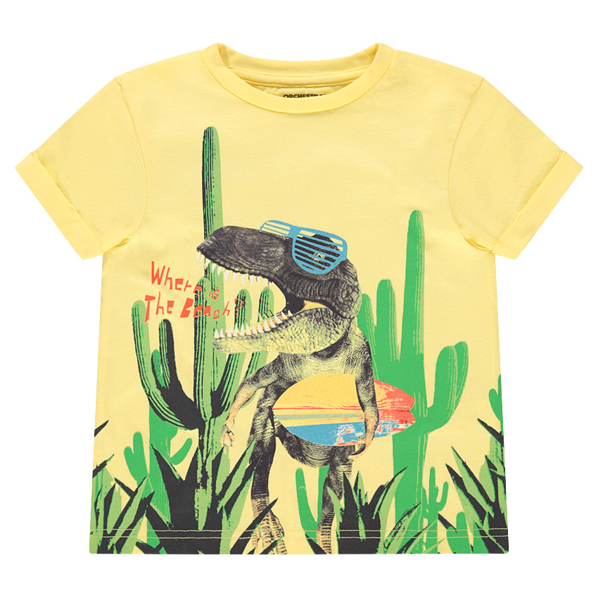 Camiseta de manga corta con dinosaurio estampado  Additional Camiseta de manga corta con dinosaurio estampado