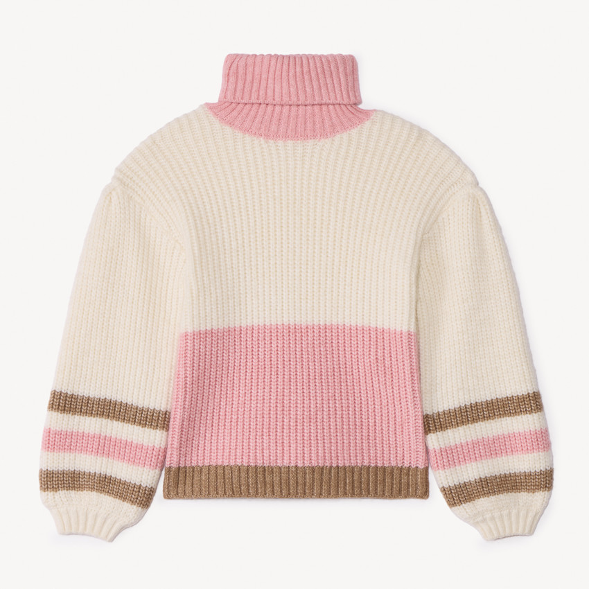 Jersey de punto oversize con cuello alto para niña 