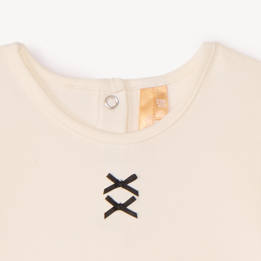 Ropa de manga larga efecto 2 en 1 bicolor para niña bebé 