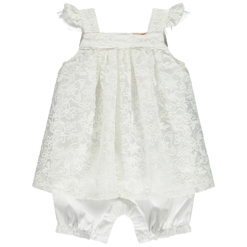 Mono de ceremonia bordado efecto 2 en 1 para bebé niña  Additional Mono de ceremonia bordado efecto 2 en 1 para bebé niña