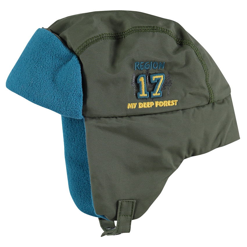 Chapka de twill con forro micropolar y bordados 