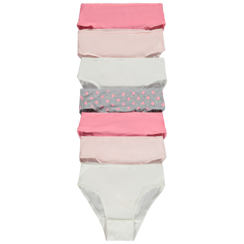 Pack de 7 braguitas de jersey para niña 