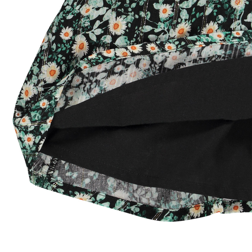 Falda corta en gasa de viscosa con estampado floral para niña 