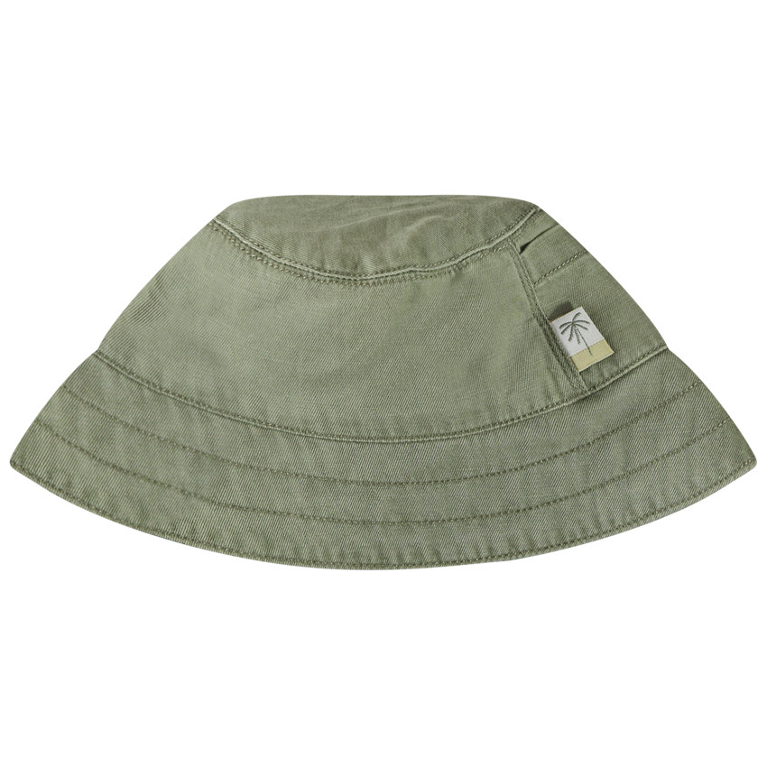 Gorro tipo bob en sarga con etiqueta de palmera para bebé niño 