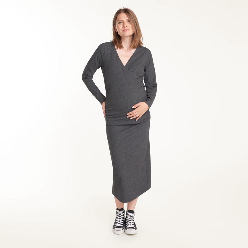 Vestido envolvente de maternidad y lactancia 