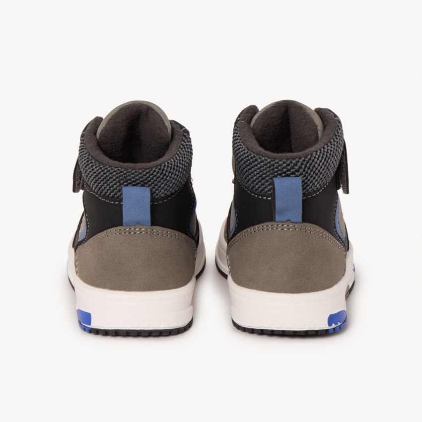 Botines topo con cuello de terciopelo, cordones y cierres de velcro para bebé niño 