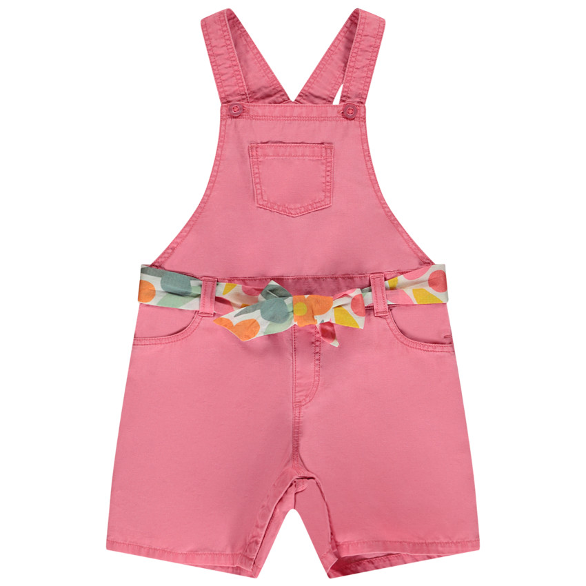 Salopette con cinturón estampado para bebé niña 