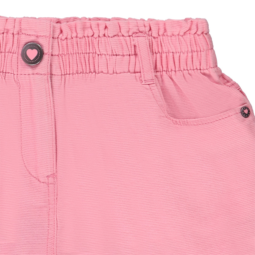 Short de tiro alto liso en algodón fantasía para niña 