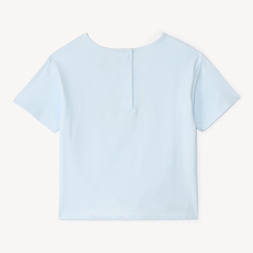 Camiseta de manga corta anudada con Stitch y Angel de Disney para niña. 