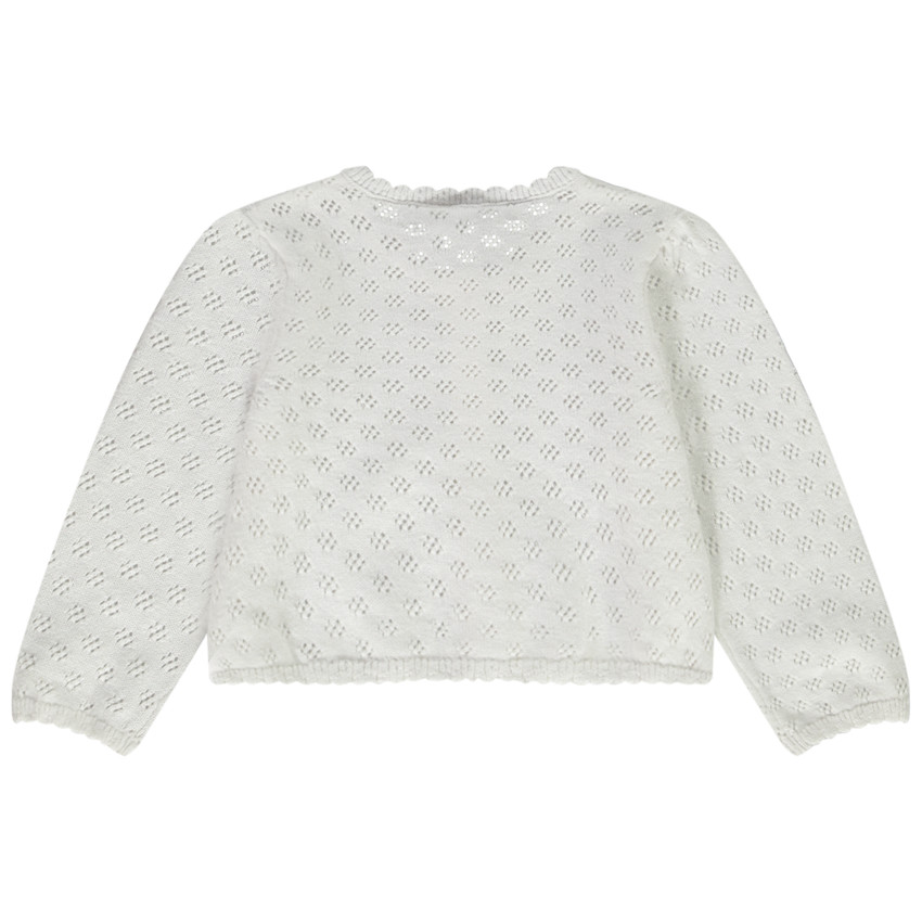 Chaleco de punto calado para bebé niña 