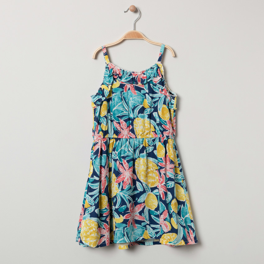 Vestido de tirantes estampado piñas y flores all-over  Additional Vestido de tirantes estampado piñas y flores all-over