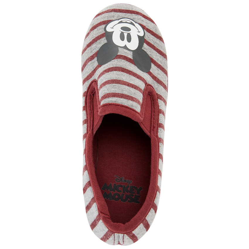 Zapatillas bajas grises jaspeadas con rayas y estampado de Mickey Disney para niño 