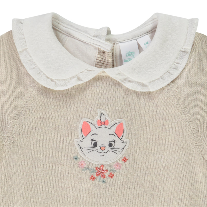 Combinaison en tricot patch brodé Marie Disney pour bébé fille 
