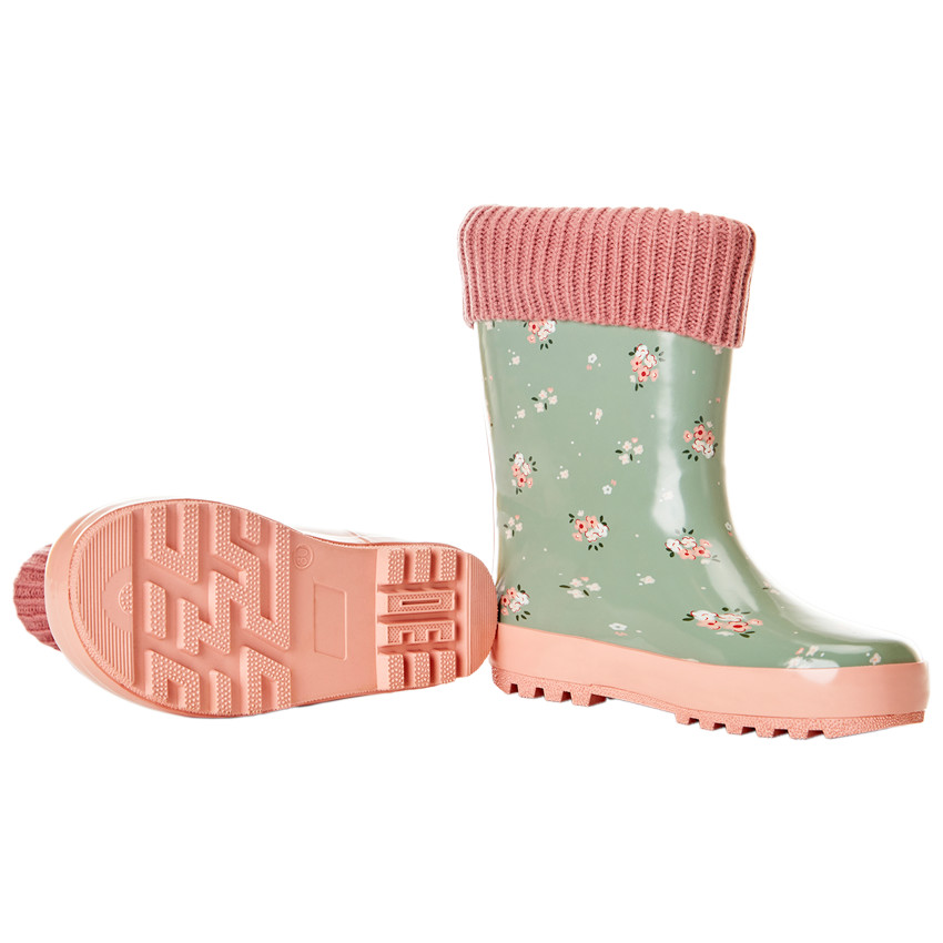 Bottes de pluie en caoutchouc imprimé fleurs pour fille 