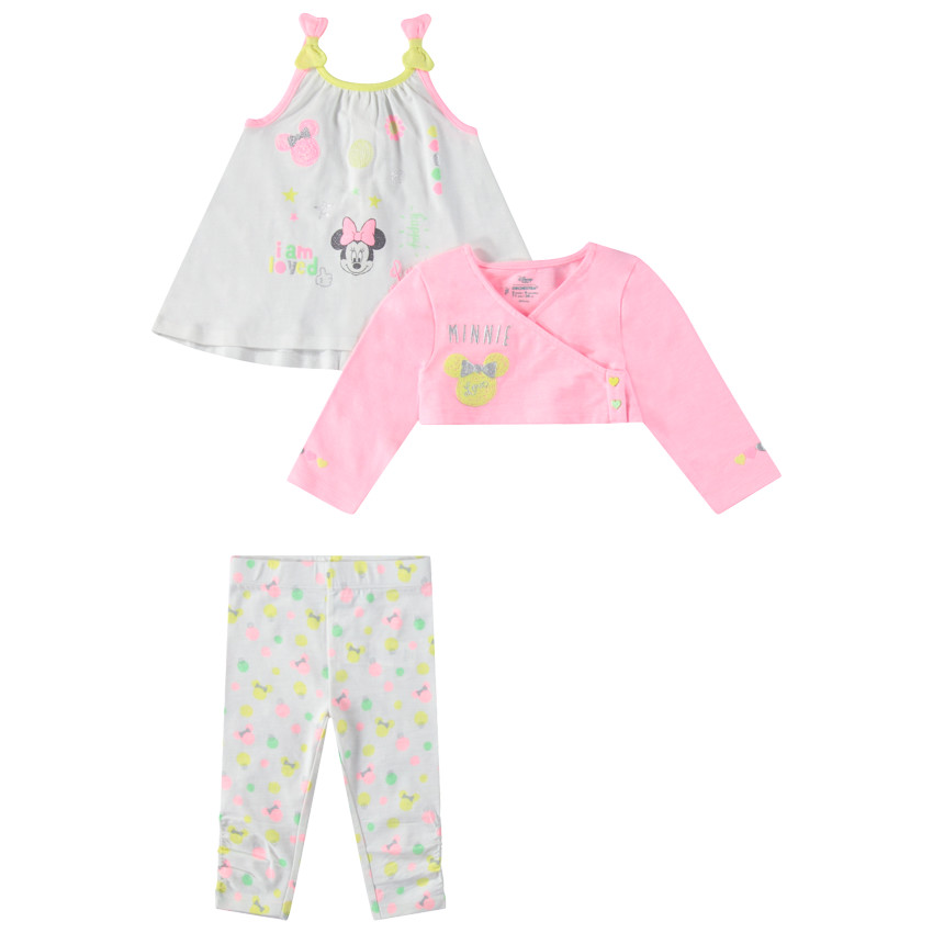 Conjunto con túnica de tirantes, torera y leggings estampados de Minnie ©Disney  Additional Conjunto con túnica de tirantes, torera y leggings estampados de Minnie ©Disney