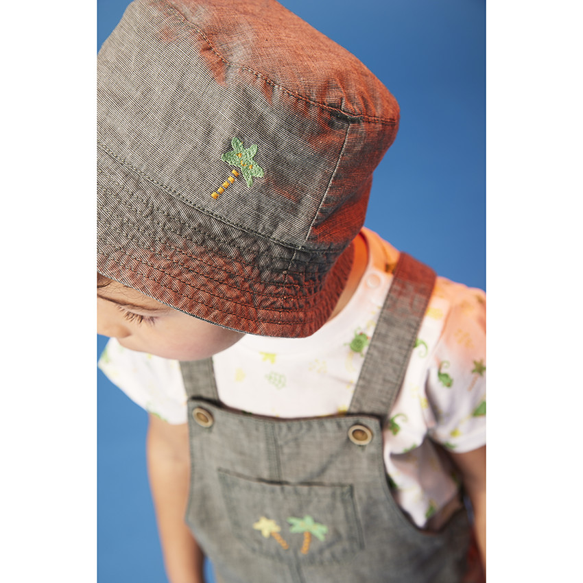 Bob con bordado de palmera para bebé niño 