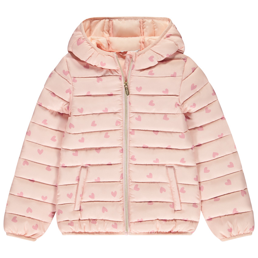 Doudoune acolchada estampada de corazones para niña 