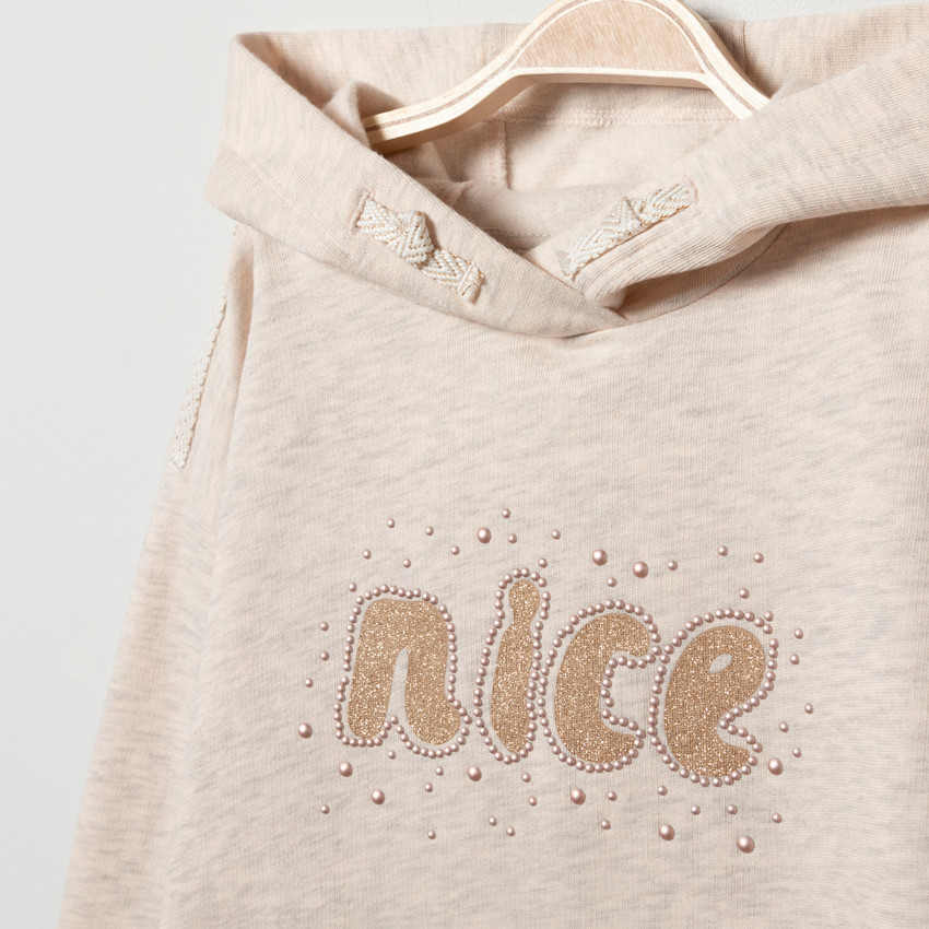 Vestido manga larga capucha 